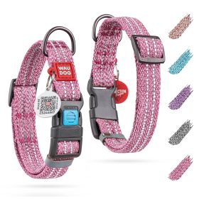 Reflective Cotton Dog Collar Eco Friendly Alt to Nylon Collar for Small Medium Large Dogs Adjustable Male Female Dog Collar Pink 10-16 inch Neck Reflective Cotton Dog Collar Eco Friendly Alt to Nylon Collar for Small Medium Large Dogs Adjustable Male Female Dog Collar Pink 10-16 inch Neck